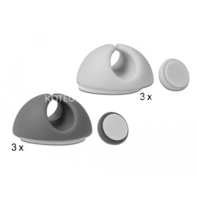   Delock öntapadós kábel tartó készlet 6 darabos max 6,5mm átmérőjű kábelhez