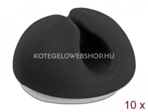Delock öntapadós kábeltartó mini szett 10 darabos fekete max. 3mm átmérőjű kábelekhez