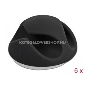   Delock öntapadós kábeltartó kettes kábelrendezővel fekete max. 6mm átmérőjű kábelekhez 6 darab/készlet