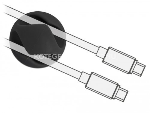 Delock öntapadós kábeltartó kettes kábelrendezővel fekete max. 6mm átmérőjű kábelekhez 6 darab/készlet