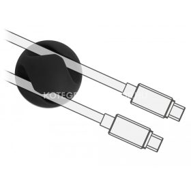   Delock öntapadós kábeltartó MINI szett fekete, kettes kábelrendezővel 10 darab/csomag max. 4mm átmérőjű kábelekhez