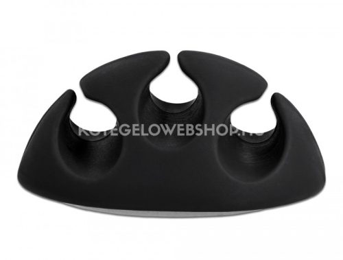 Delock öntapadós kábeltartó hármas kábelrendezővel fekete / fehér max. 5mm átmérőjű kábelekhez, 6 darabos készlet