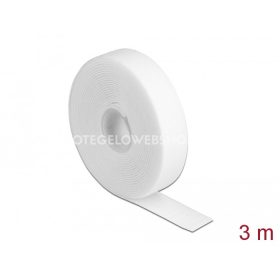   Tépőzáras kábelkötegelő Delock (VELCRO szalag) vágható fehér 3m x 20mm [18380]