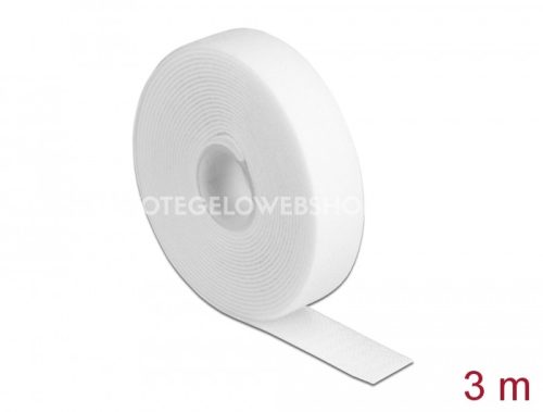 Tépőzáras kötegelő Delock VELCRO vágható fehér 3m x 20mm