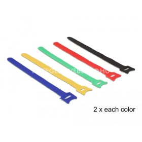   Delock tépőzáras kábelkötegelők - kábelrendező pántok - színes 200 x 12 mm 10 db/csomag