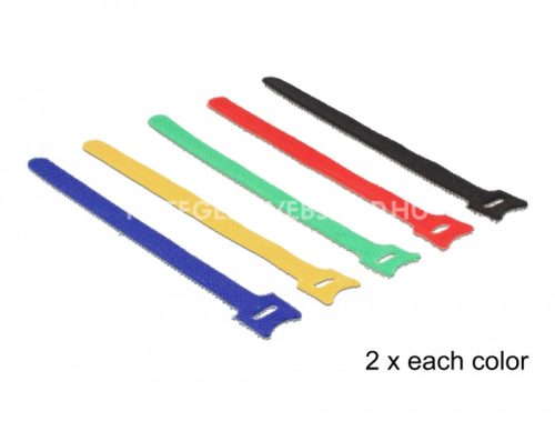 Delock Tépőzáras kábelkötegelők színes 200 x 12 mm 10 db/csomag