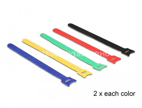 Delock tépőzáras kábelkötegelők színes 240 x 12 mm 10 db/csomag