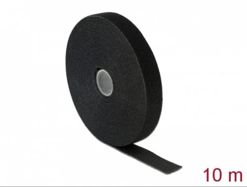 Tépőzáras gyorskötöző Delock VELCRO vágható fekete 10m x 20mm vezetékrendező