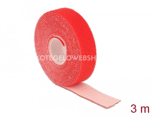 Tépőzáras kötegelő Delock VELCRO vágható piros 3m x 20mm