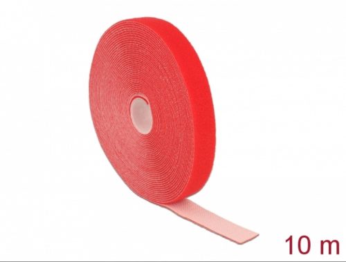 Tépőzáras gyorskötöző Delock VELCRO vágható piros 10m x 20mm vezetékrendező