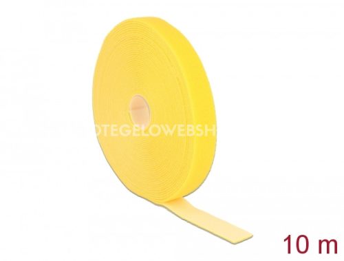 Tépőzáras gyorskötöző Delock VELCRO vágható sárga 10m x 20mm vezetékrendező