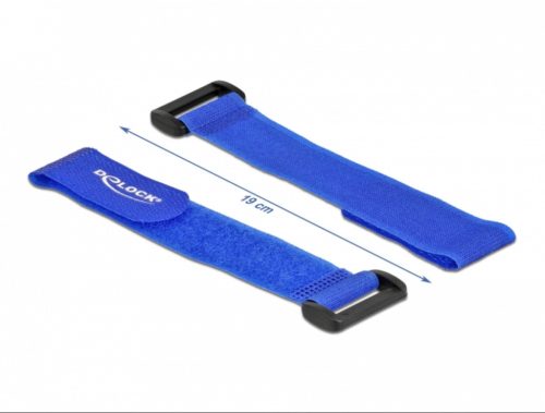 Delock Klett-Kabelbinder mit Schlaufe, blau 190 x 25 mm (5 Stk./Pack) [19533]