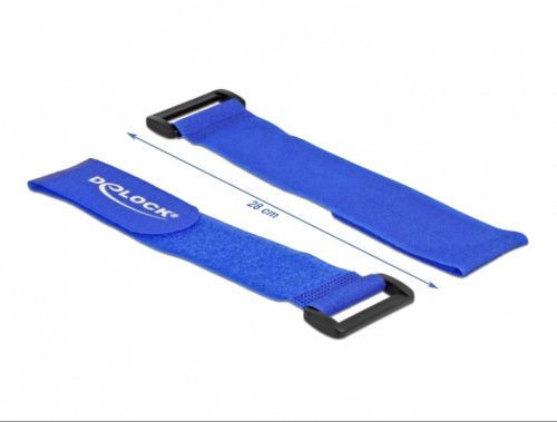 Delock Klett-Kabelbinder mit Schlaufe, blau 280 x 38 mm (3 Stk./Pack) [19536]