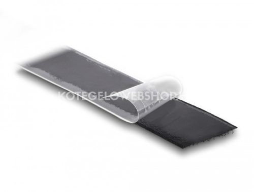 Selbstklebendes Klettband mit starkem Kleber, zuschneidbar, Haken- und Flauschseite, schwarz 15 m x 25 mm