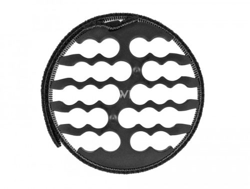 Delock Kábelrendező 24x kábelnyílás, max.9mm kábelek, tépőzáras kábelkötegelő összefogatással fekete színben