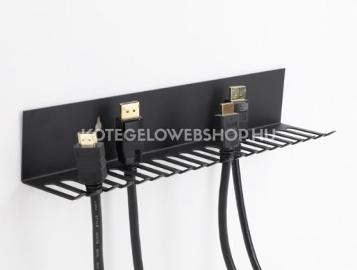 Delock Falra vagy asztal oldalához rögzíthető 318 x 65 mm kábelrendező, fekete