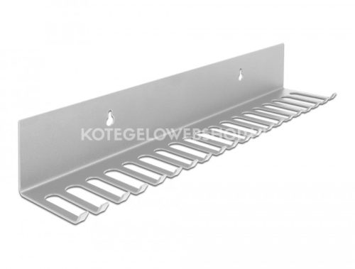 Delock Falra vagy asztal oldalához rögzíthető fém 318 x 65 mm kábelrendező, szürke