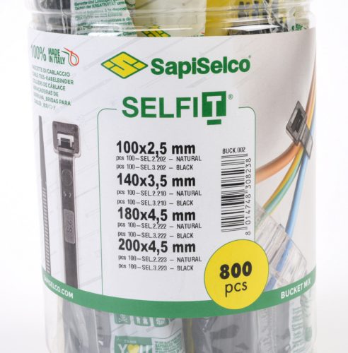 Kábelkötegelő szett (800 db) minőségi gyorskötöző mix Típus: SapiSelco SELFIT [BUCK.002]