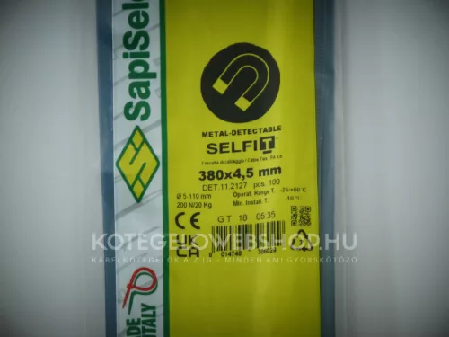380x4,5 Detektálható - Röntgenezhető gyorskötöző, kábelkötegelő (100db/csomag) Típus: SapiSelco DET