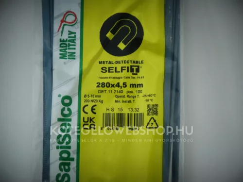 Detektierbarer Kabelbinder, 280 x 4,5 mm, blau-grau, kann von Röntgenstrahlgeräte detektiert werden - HACCP-konform (1 Pkg = 100 Stk) [DET.11.2140R]
