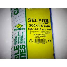   Blue cable tie 200x4.5 mm SapiSelco - premium quality (1 pack / 100 pcs) [SEL.11.223R]