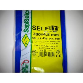   Blue cable tie 280x4.5 mm SapiSelco - premium quality (1 pack / 100 pcs) [SEL.11.425R]