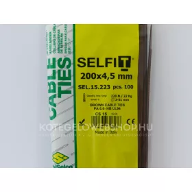   200x4,5 barna gyorskötöző - szürke kábelkötegelő (100db/csomag) SapiSelco SELFIT COLOR  [SEL.15.223]