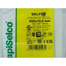 SapiSelco SELFIT Kabelbinder 500x12,5 mm – Naturfarbe, 1 Pack = 50 Stück, Zugfestigkeit: 98 kg, Industriequalität (SEL.2.451)