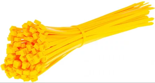 Fluoreszkáló neon-sárga kábelkötegelő - gyorskötöző  200x4,5