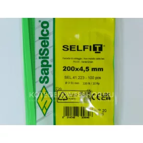   Fluorescent green cable tie 200x4.5 mm SapiSelco (1 pack = 100 pcs) [SEL.41.223R]
