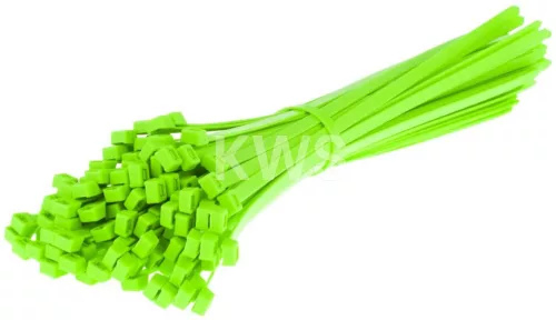 Fluoreszkáló neon - zöld kábelkötegelő - gyorskötöző 280x4,5