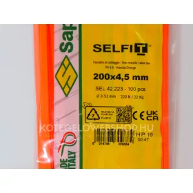   Fluorescent orange cable tie 200x4.5 mm SapiSelco (1 pack = 100 pcs) [SEL.42.223R]