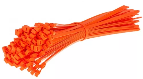 Fluoreszkáló neon-narancs kábelkötegelő - gyorskötöző 200x4,5