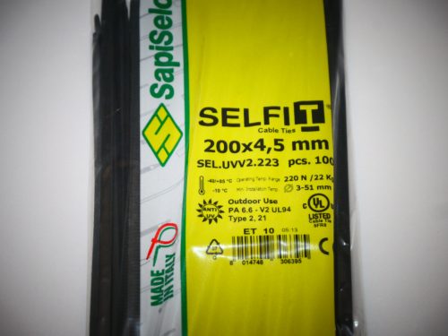 UV álló 200x4,5 kábelkötegelő - kültéri gyorskötöző (100db/csomag) SapiSelco [SEL.UVV2.223R]