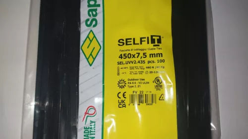 UV-beständiger Kabelbinder 140x3,5 für den Außenbereich (100 Stk./Packung) SapiSelco [SEL.UVV2.435R]